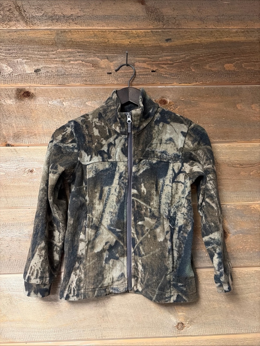 Columbia Full Zip Sweatshirt Fleece Realtree Camo Kids Boys Hunting Size S